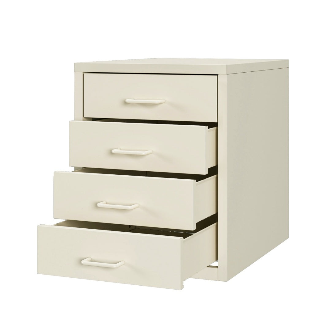 Steel Desk Organizer 4 Drawer Desktop Storage Cabinet - Beige
