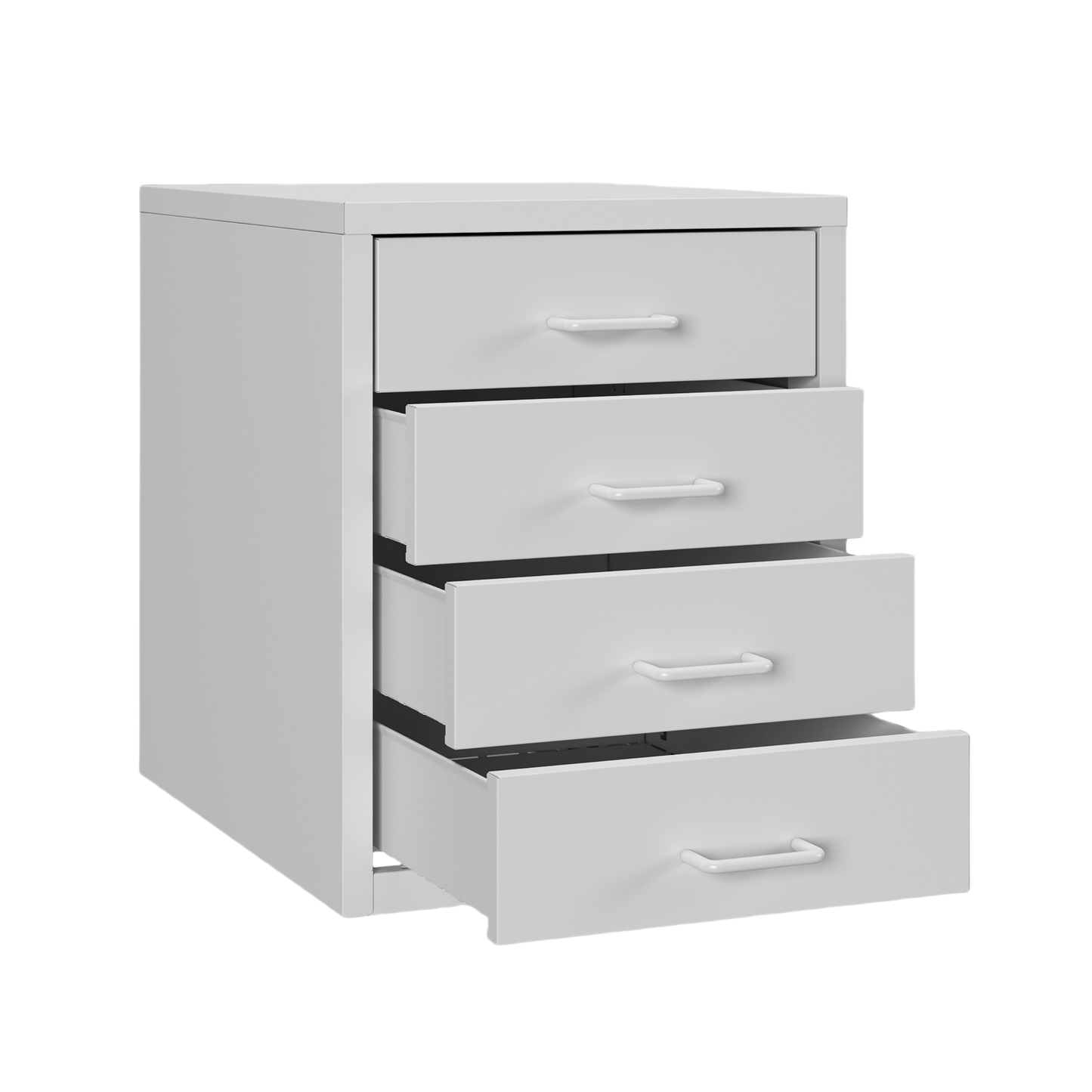 Steel Desk Organizer 4 Drawer Desktop Storage Cabinet - White