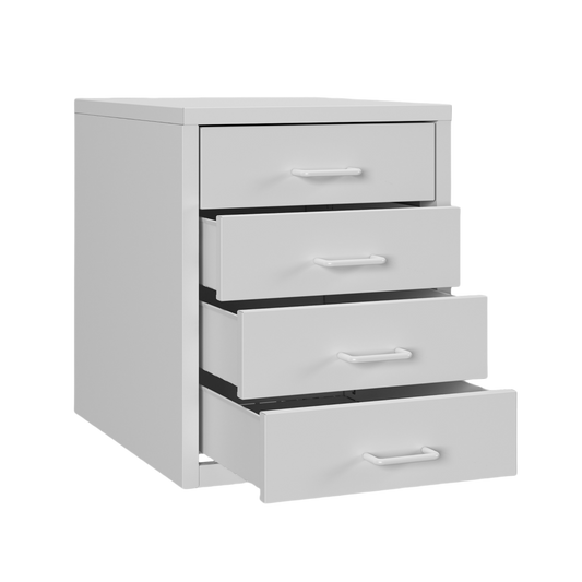 Steel Desk Organizer 4 Drawer Desktop Storage Cabinet - White