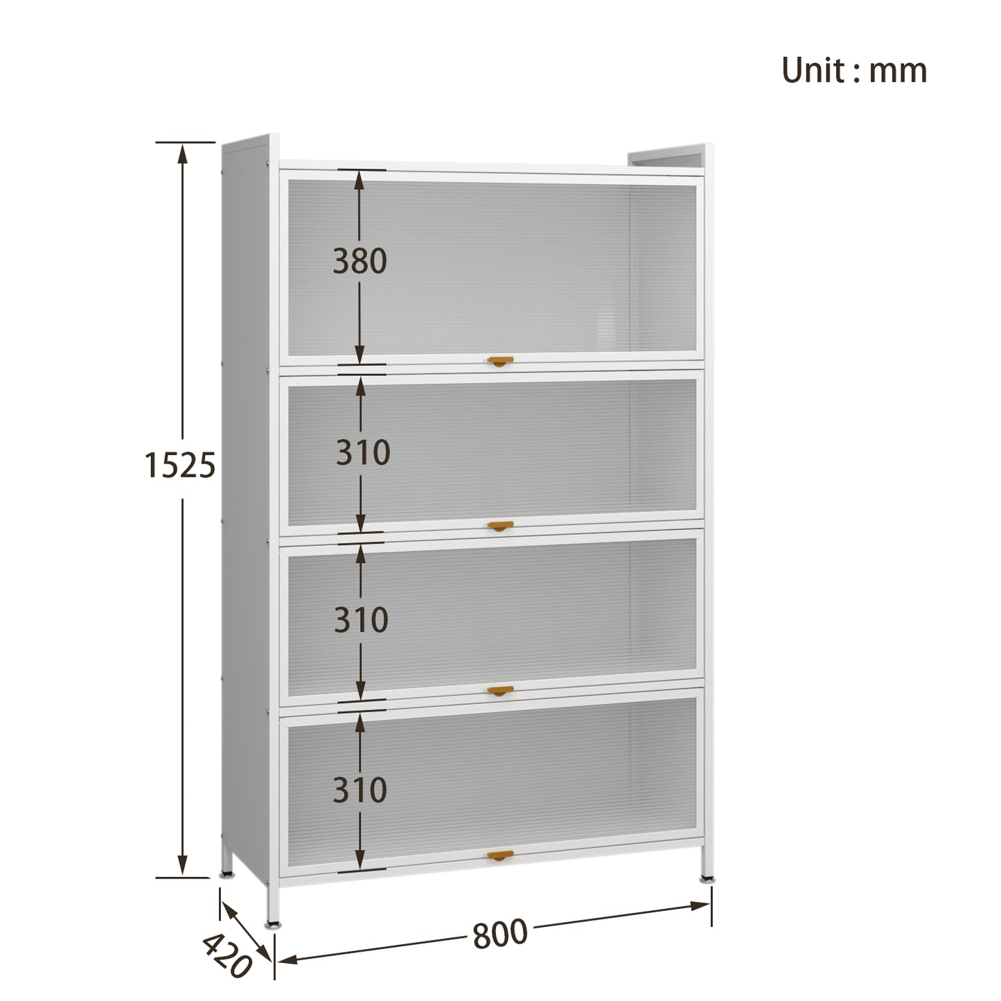 Steel 4-Tier Cupboard Standing Organizer Bakers Rack Kitchen Storage Rack - White