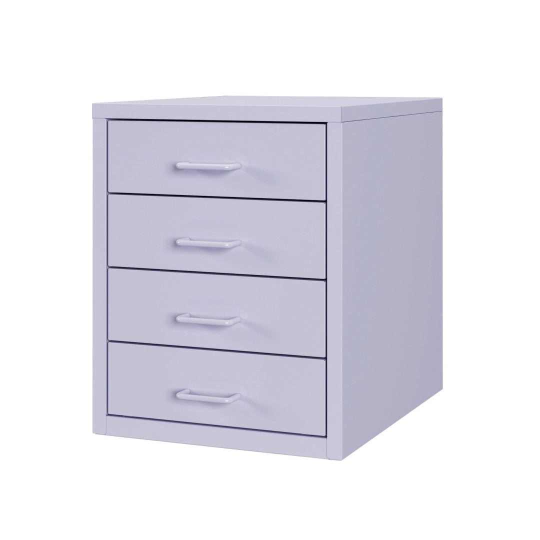 Steel Desk Organizer 4 Drawer Desktop Storage Cabinet - Purple