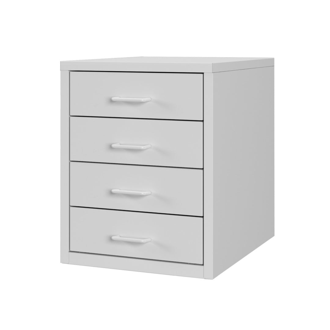 Steel Desk Organizer 4 Drawer Desktop Storage Cabinet - White