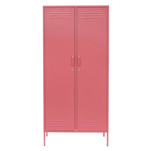 Steel Swing Door Wardrobe Twinny Locker Storage Cabinet Cupboard - Raspberry Pink