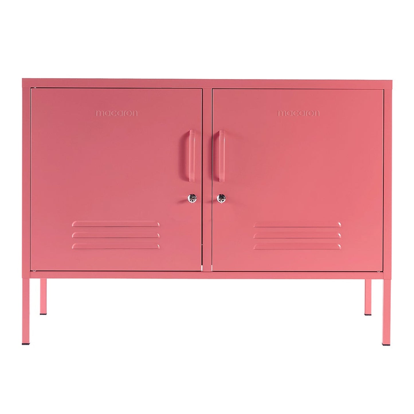 Steel Swing Door TV Stand Locker Lowdown Storage Cabinet Cupboard - Raspberry Pink