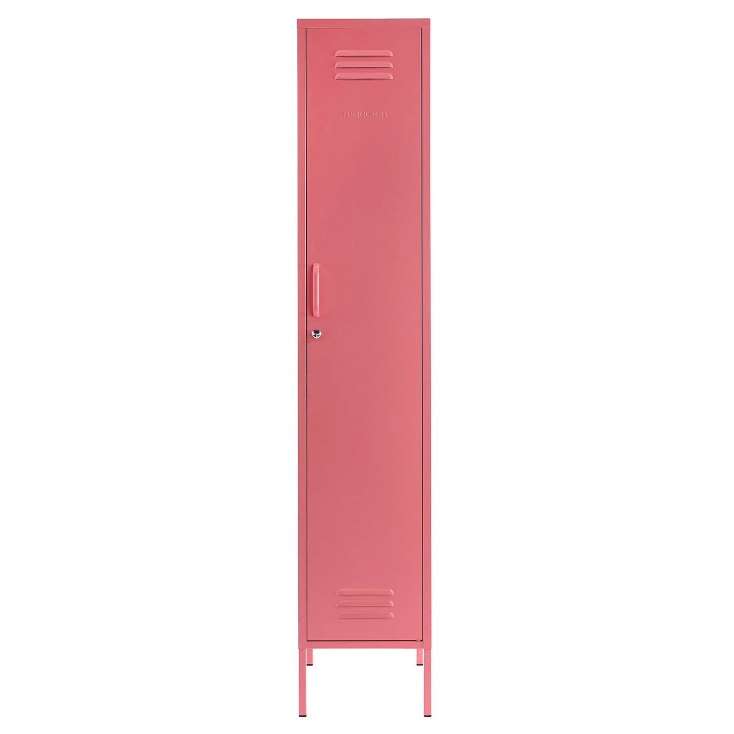 Steel Single Door Wardrobe Skinny Locker Storage Cabinet Cupboard - Raspberry Pink