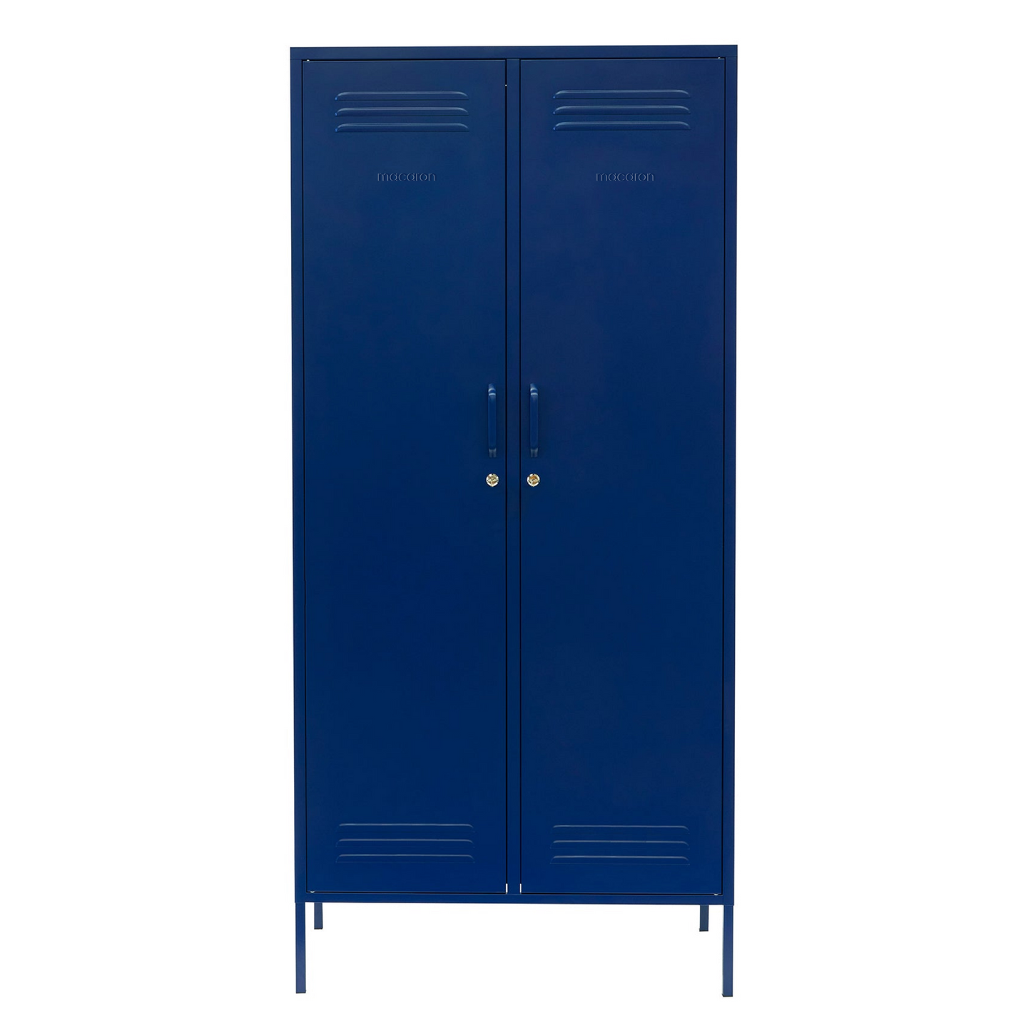 Steel Swing Door Wardrobe Twinny Locker Storage Cabinet Cupboard - Navy Blue