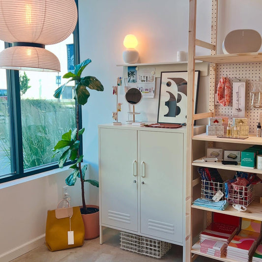 Steel Midi Sideboard Metal Locker Adjustable Shelves Storage Cabinet - White