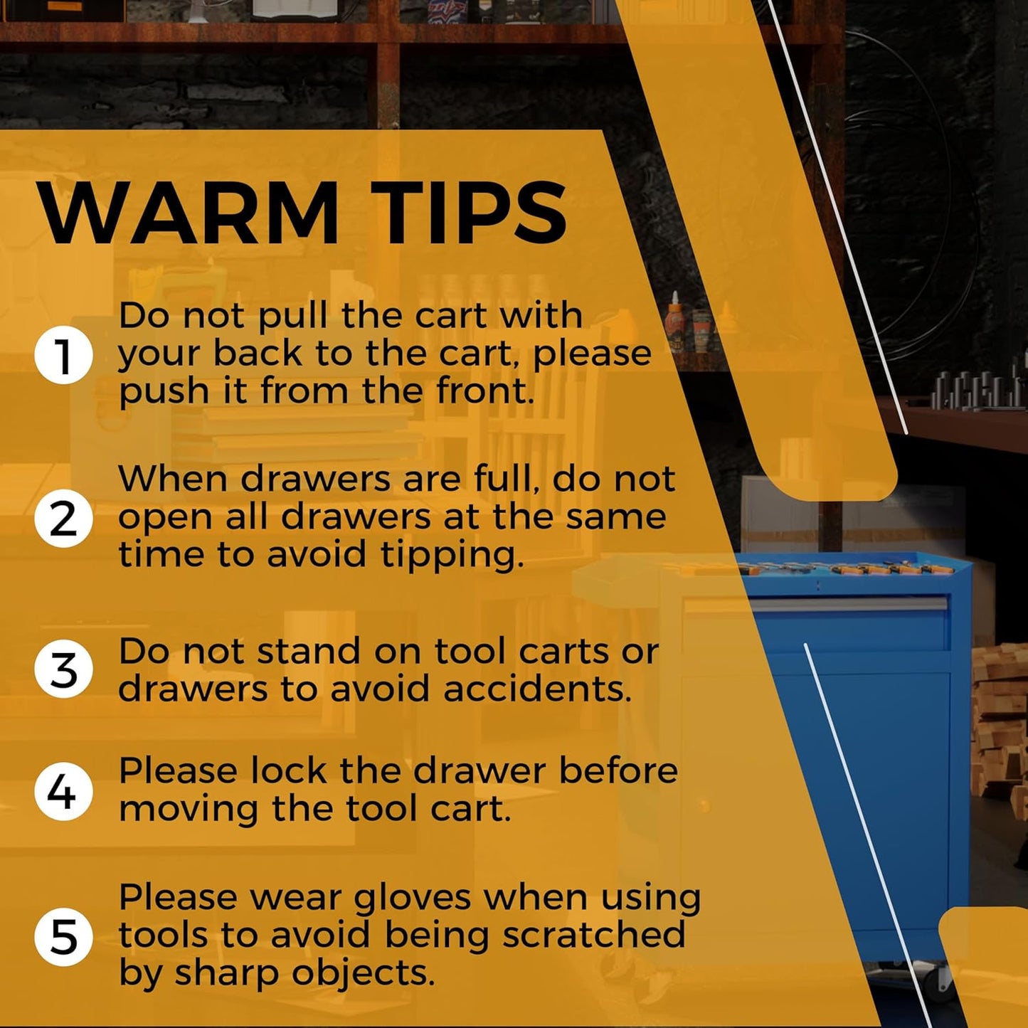 Steel 5-Drawer Rolling Tool Chest Detachable Metal Tool Cabinet Locker With Wheels - Matte Blue