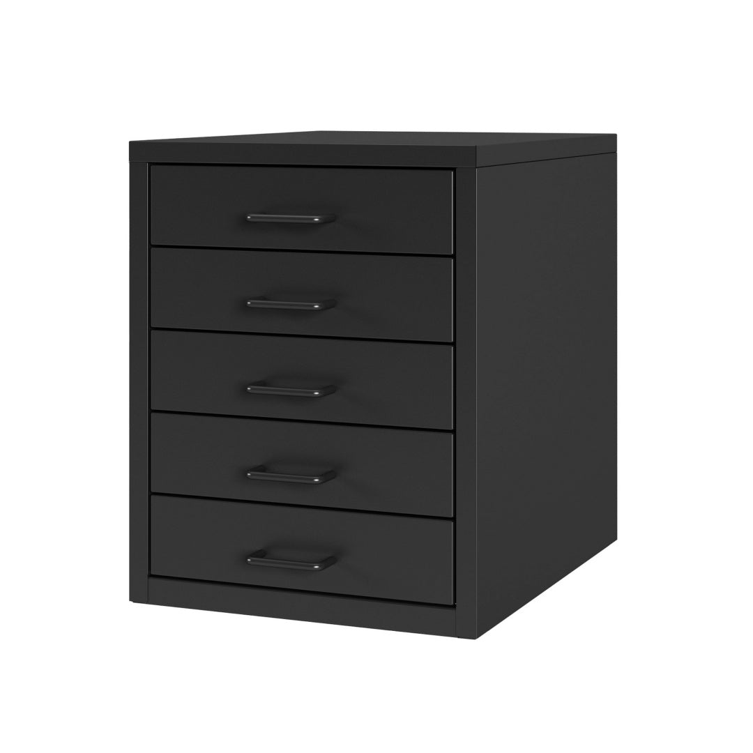 Steel Desk Organizer 5 Drawer Desktop Storage Cabinet - Black