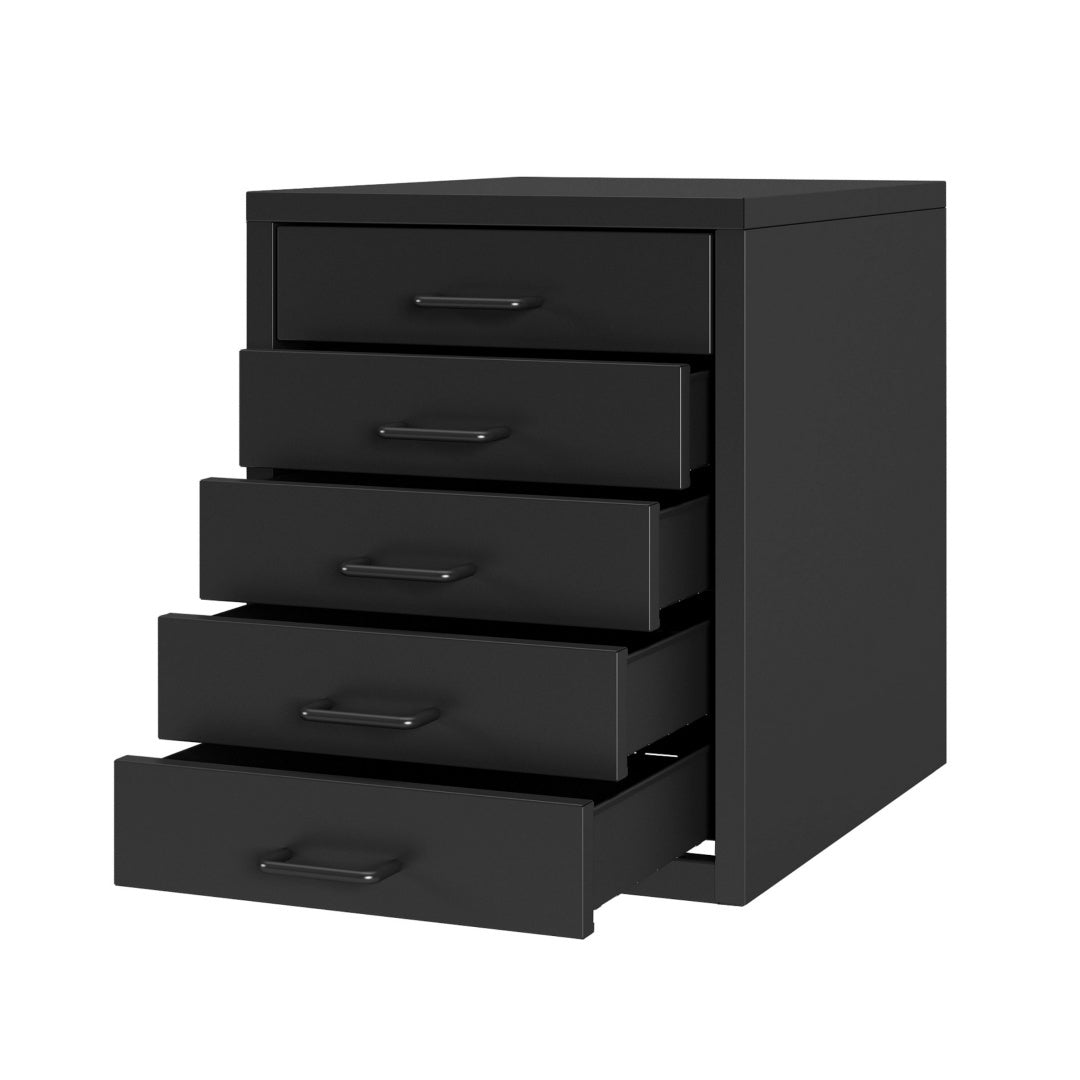 Steel Desk Organizer 5 Drawer Desktop Storage Cabinet - Black