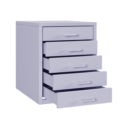 Steel Desk Organizer 5 Drawer Desktop Storage Cabinet - Purple