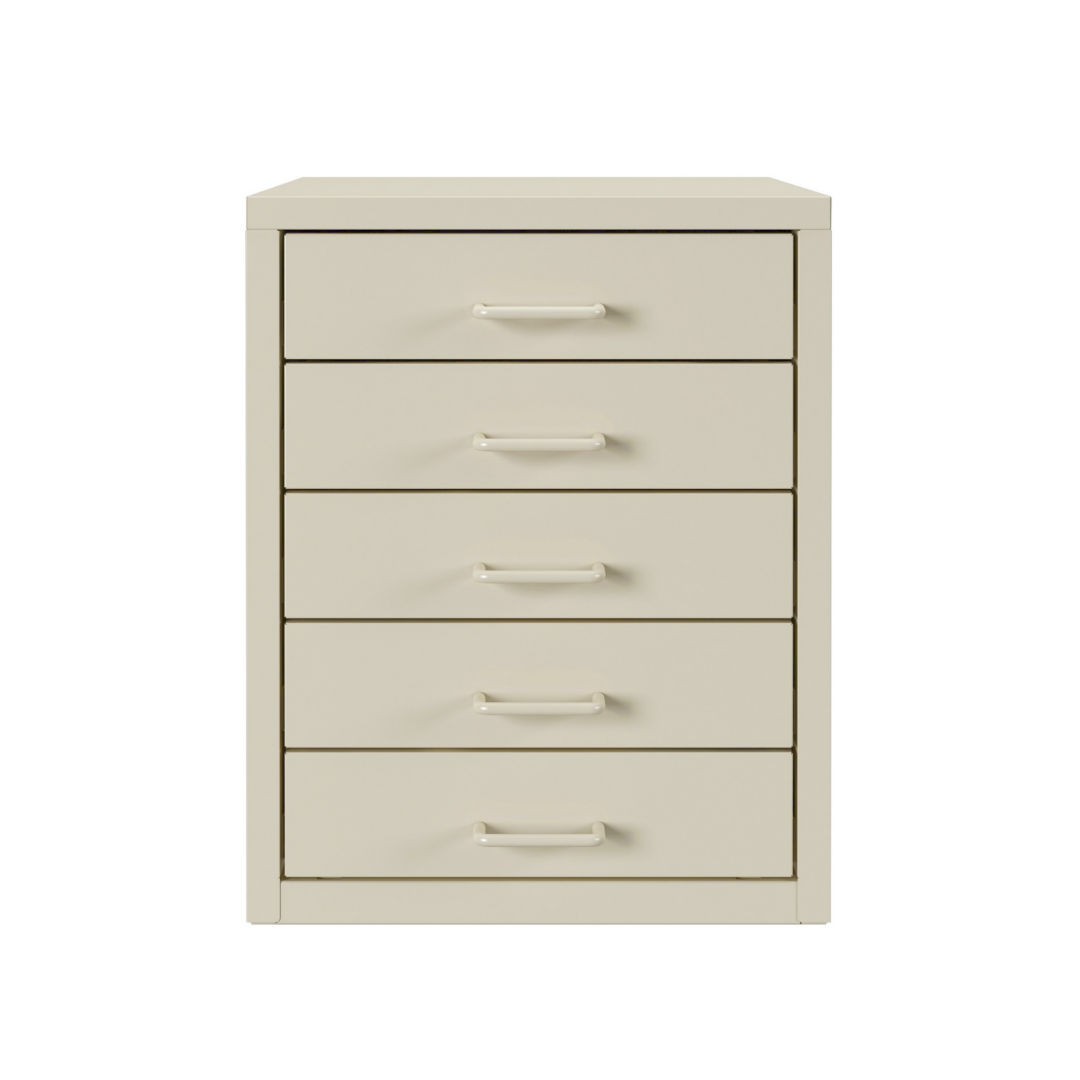 Steel Desk Organizer 5 Drawer Desktop Storage Cabinet - Beige