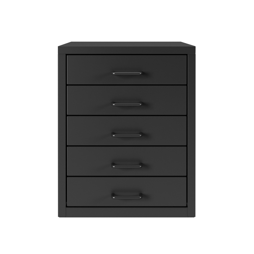 Steel Desk Organizer 5 Drawer Desktop Storage Cabinet - Black