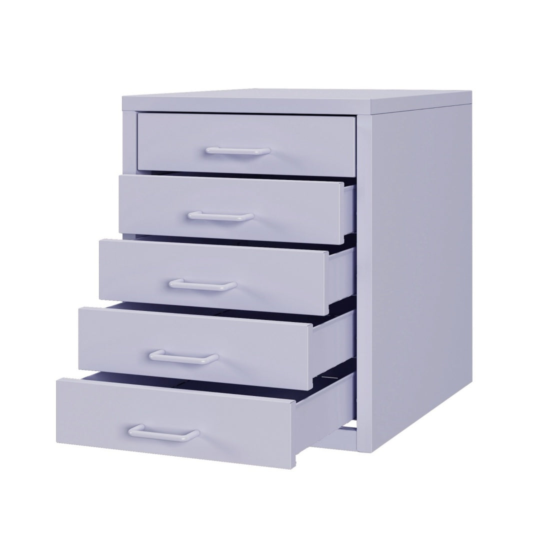 Steel Desk Organizer 5 Drawer Desktop Storage Cabinet - Purple