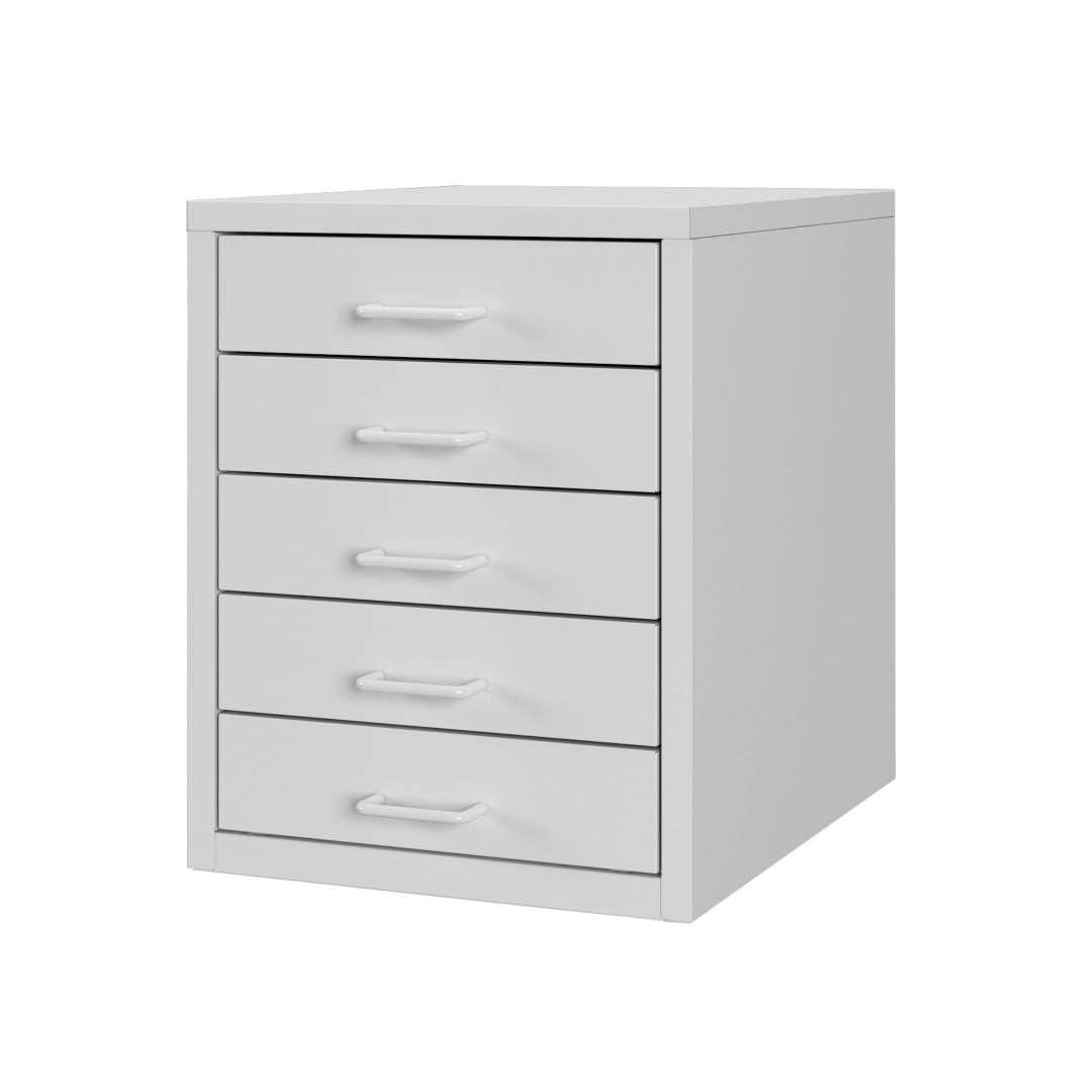 Steel Desk Organizer 5 Drawer Desktop Storage Cabinet - White