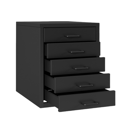 Steel Desk Organizer 5 Drawer Desktop Storage Cabinet - Black