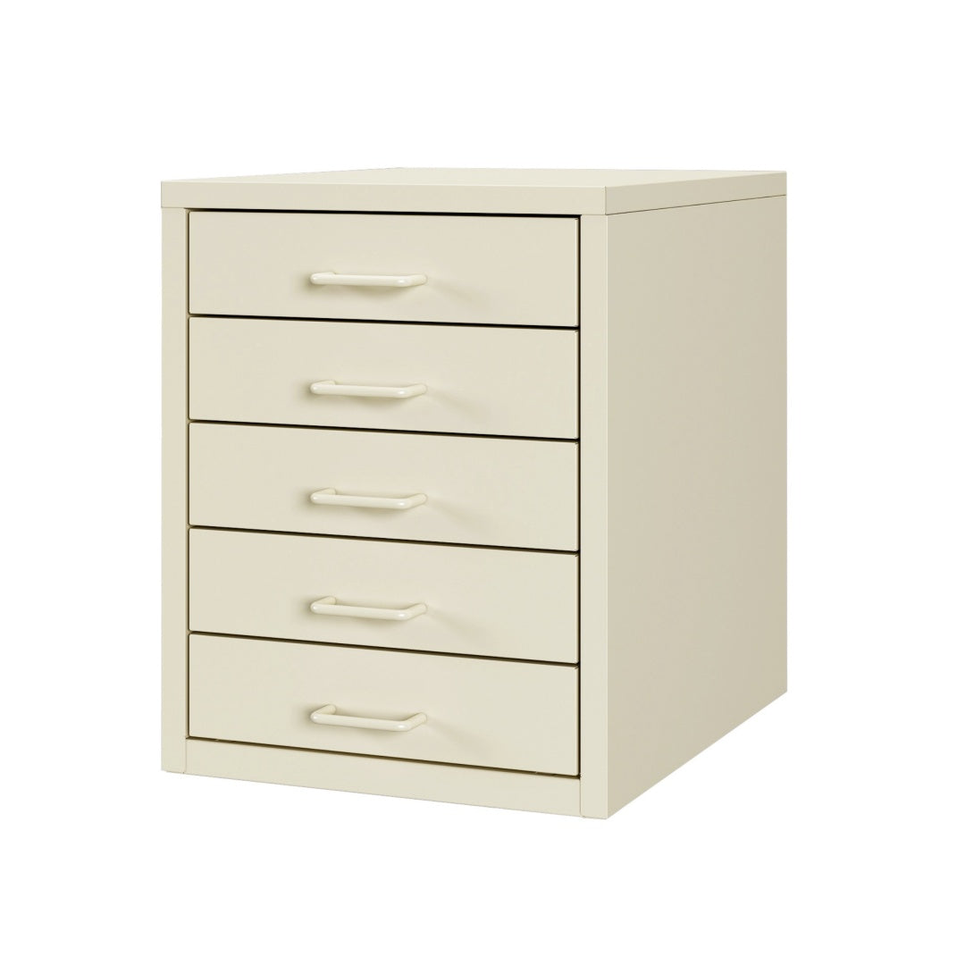 Steel Desk Organizer 5 Drawer Desktop Storage Cabinet - Beige