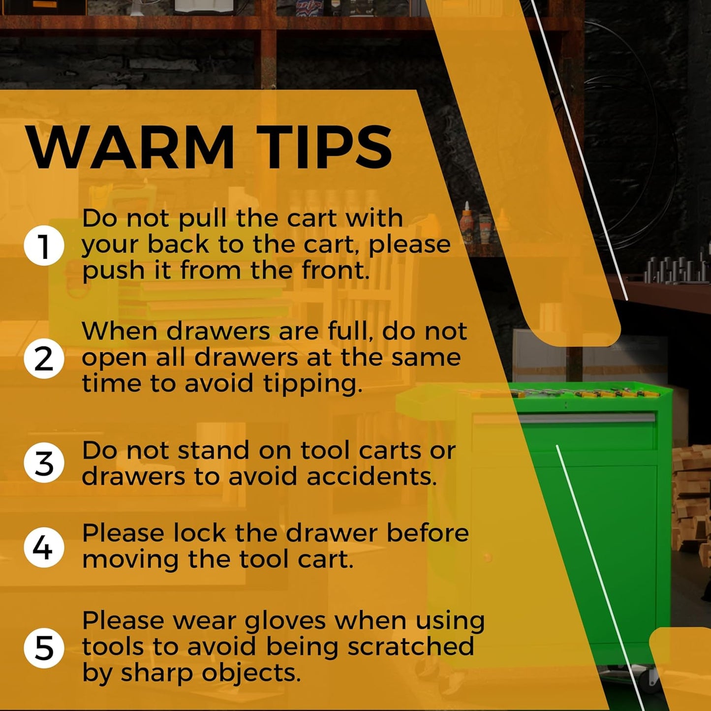 Steel 5-Drawer Rolling Tool Chest Detachable Metal Tool Cabinet Locker With Wheels - Matte Green