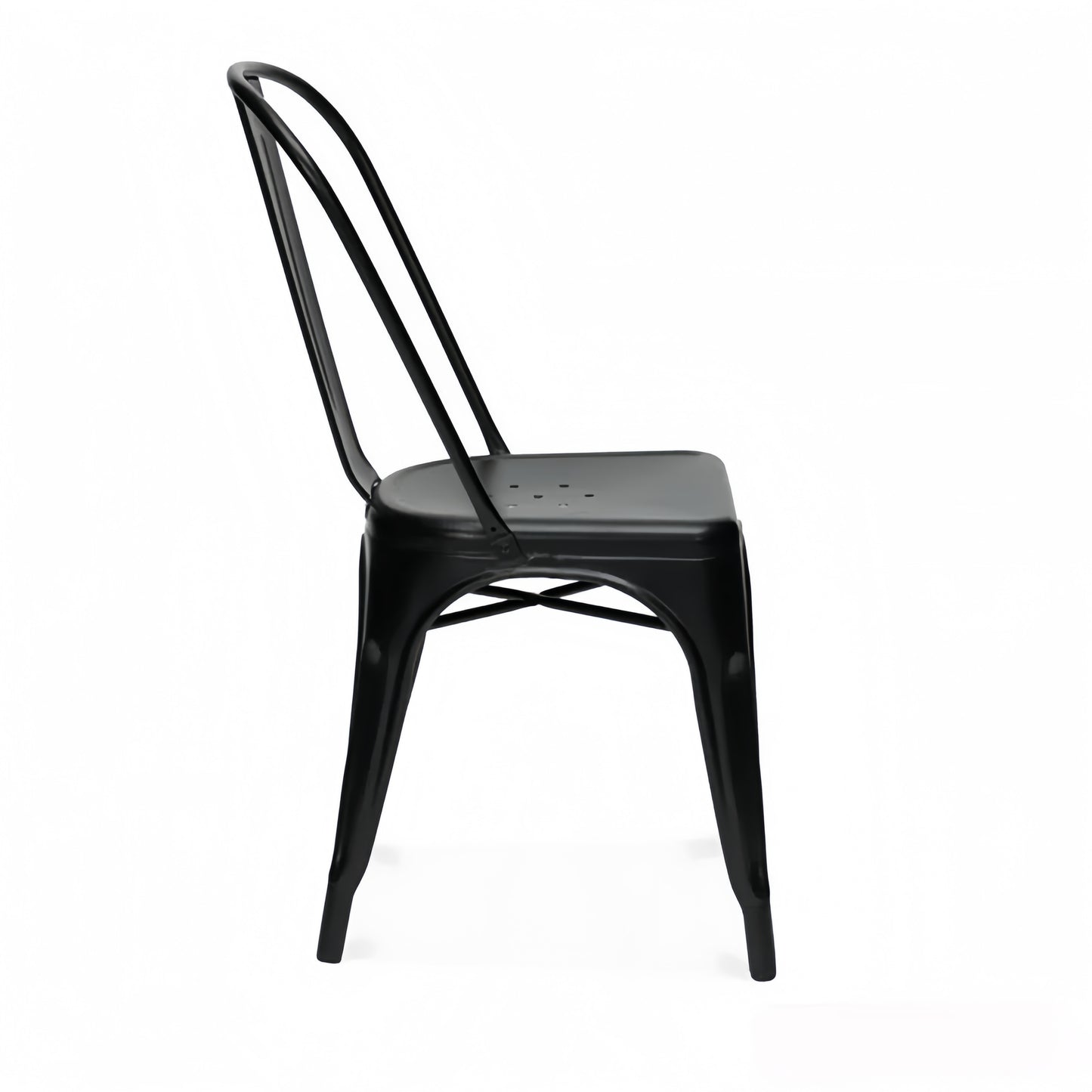 Steel Kitchen Dining Chair Patio Chair Set - Matte Black (4 Piece/Set)