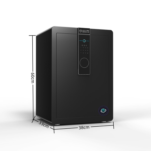 60cm High Safe Box Fingerprint Safety Box Vertical LCD Touch Screen - Matte Black