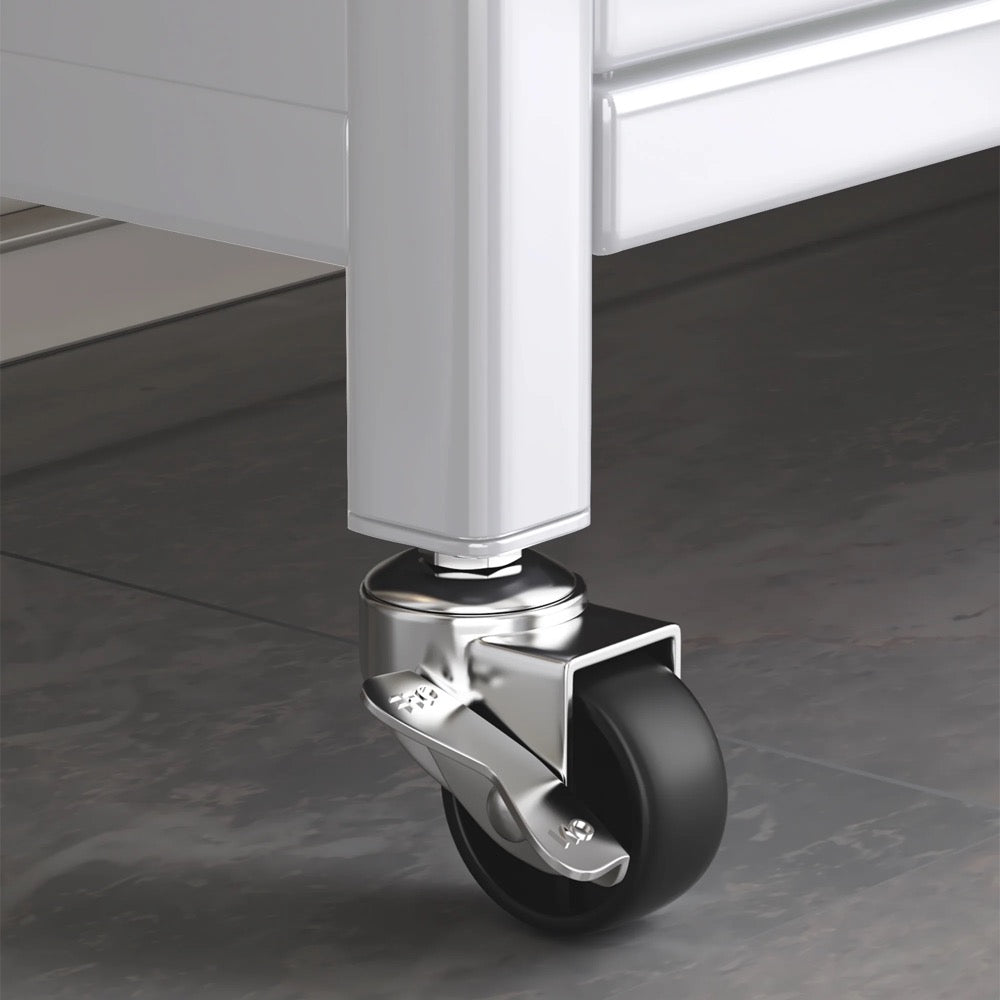 Steel 6-Tier Cupboard Bakers Rack Cart Kitchen Storage Cabinet 100cm Width - White