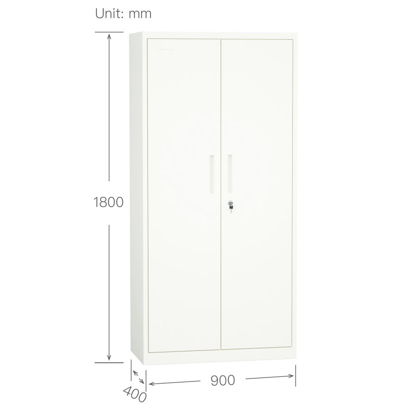 Steel Swing Door Inner Handle Filing Cabinet Storage Cupboard Locker - White