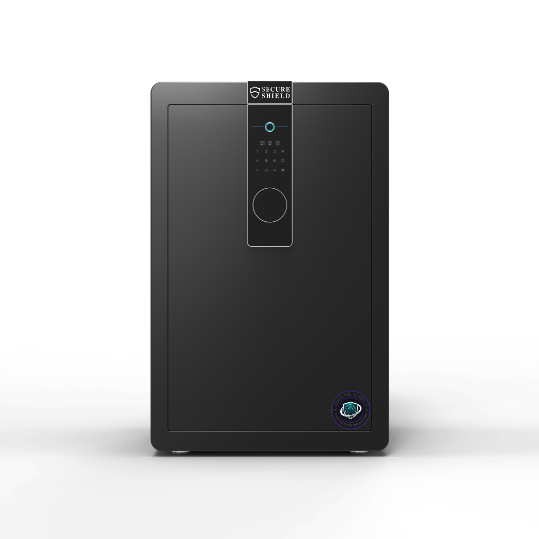 70cm High Safe Box Fingerprint Safety Box Vertical LCD Touch Screen - Matte Black