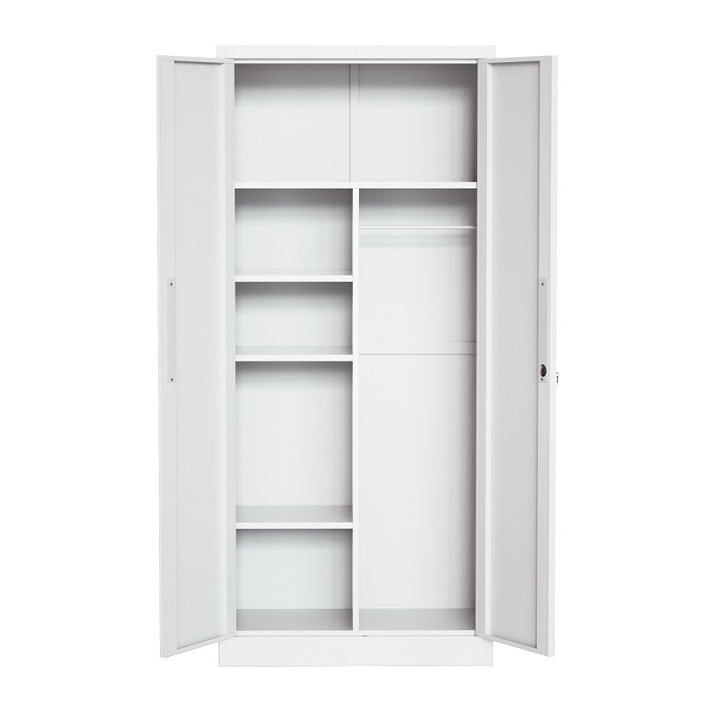 Steel Swing Door Inner Handle Wardrobe Cupboard Locker - White