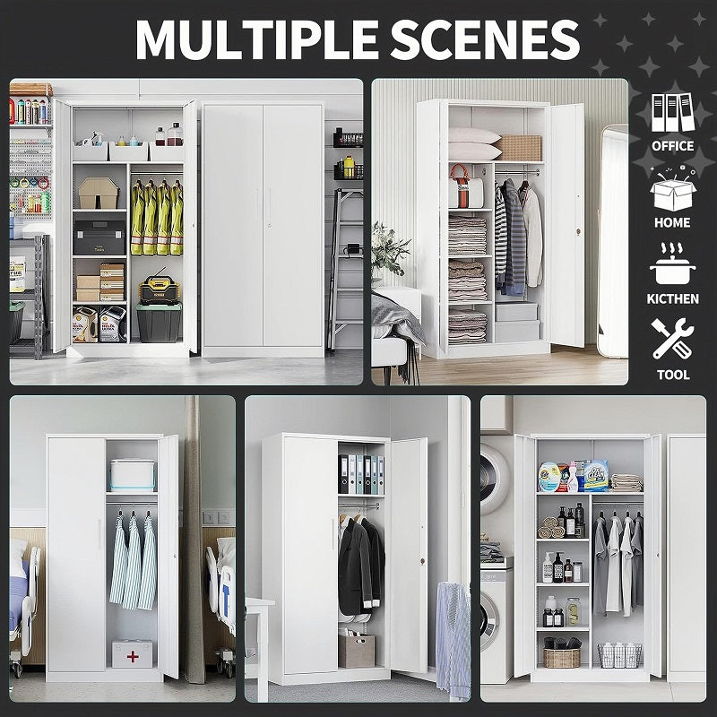 Steel Swing Door Inner Handle Wardrobe Cupboard Locker - Light Grey