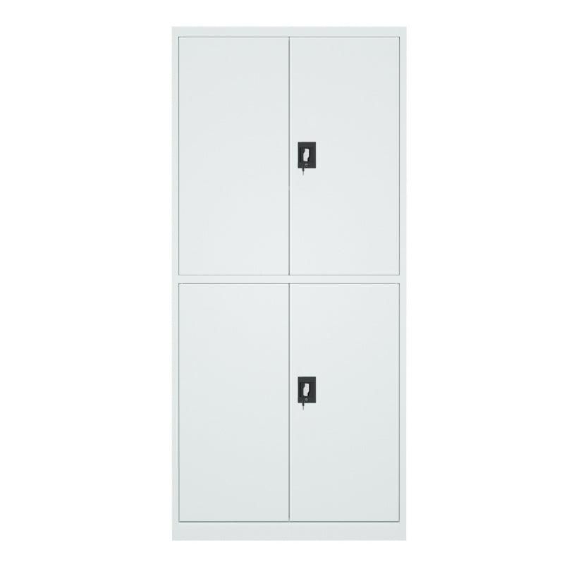 Steel 4 Door Filing Cabinet Storage Cupboard With 3-Point Lock - Light Grey