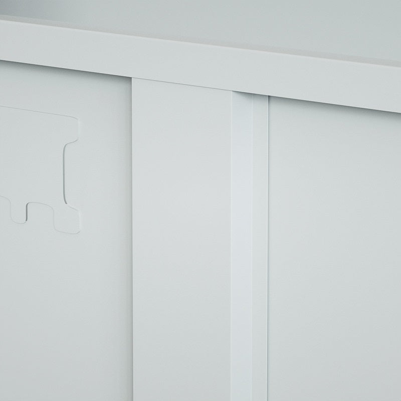 Steel Small Size 9 Door Locker Cupboard Storage Cabinet Inner Handle With Lock - Slat Grey and Light Grey