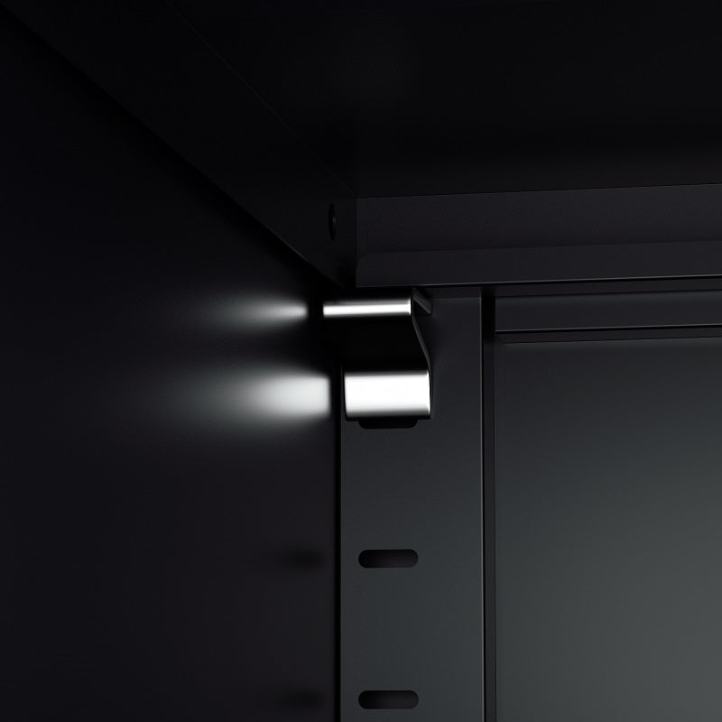 Steel 4 Door Filing Cabinet Storage Cupboard With 3-Point Lock - Black