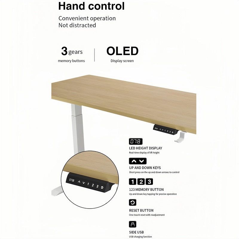 ERGONOMIC 160cm Dual Motor Electric Adjustable Height Sit-Stand Home/Office Desk - Walnut