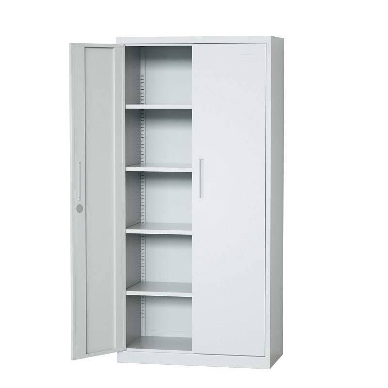 Steel Swing Door Inner Handle Filing Cabinet Storage Cupboard Locker - Light Grey
