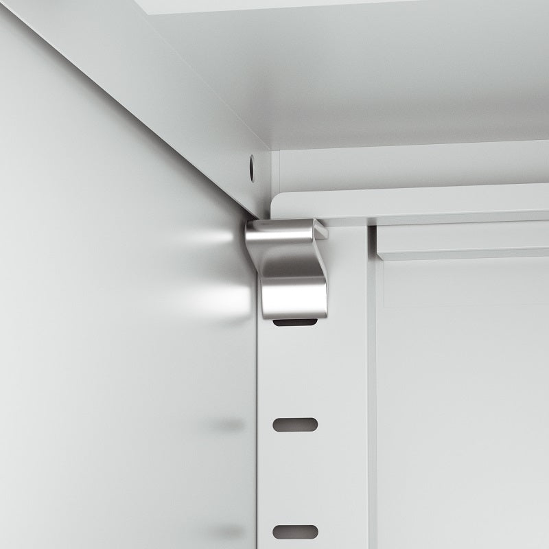 Steel Swing Door Inner Handle Filing Cabinet Storage Cupboard Locker - White