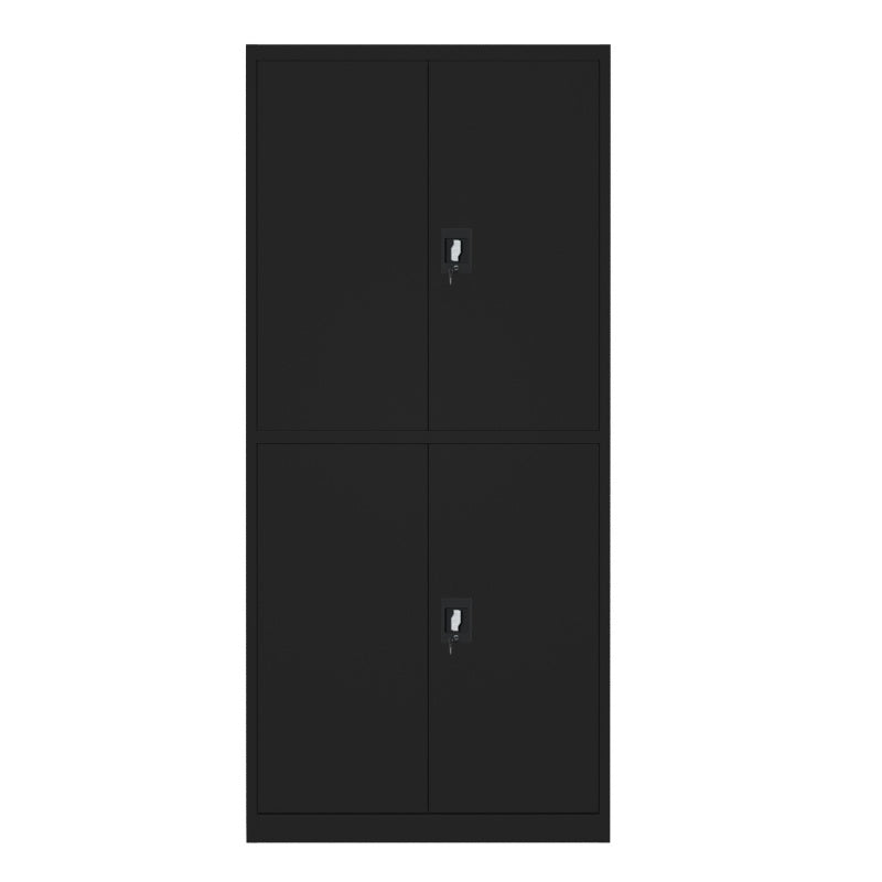 Steel 4 Door Filing Cabinet Storage Cupboard With 3-Point Lock - Black