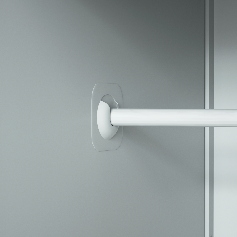 Steel Swing Door Inner Handle Wardrobe Cupboard Locker - Light Grey