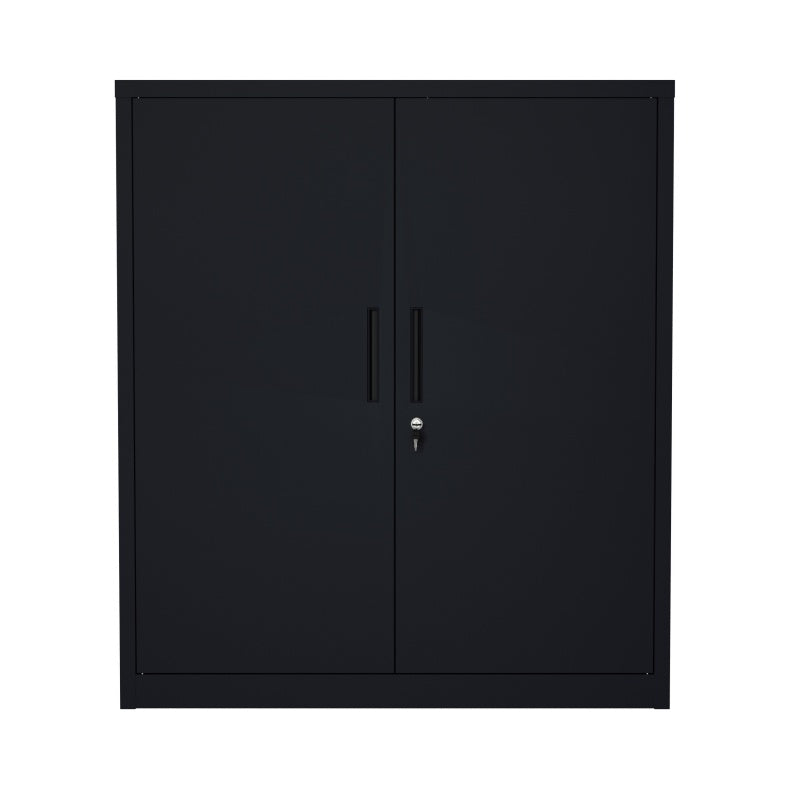 Steel Swing Door Small Size Filing Cabinet Storage Cupboard Locker - Black