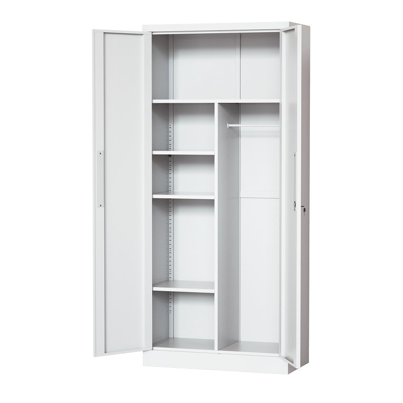 Steel Swing Door Inner Handle Wardrobe Cupboard Locker - White