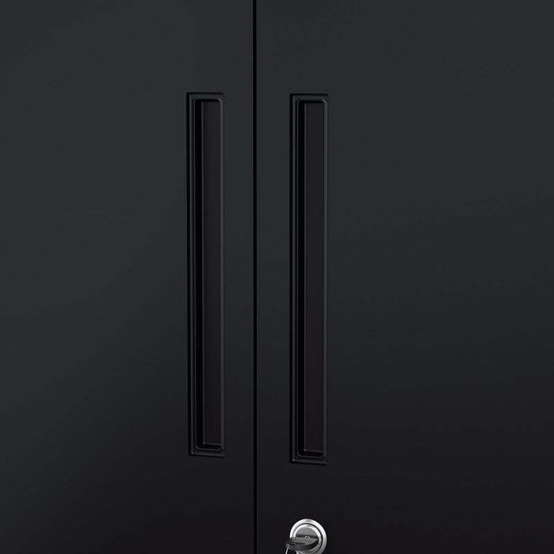 Steel Swing Door Inner Handle Filing Cabinet Storage Cupboard Locker - Black