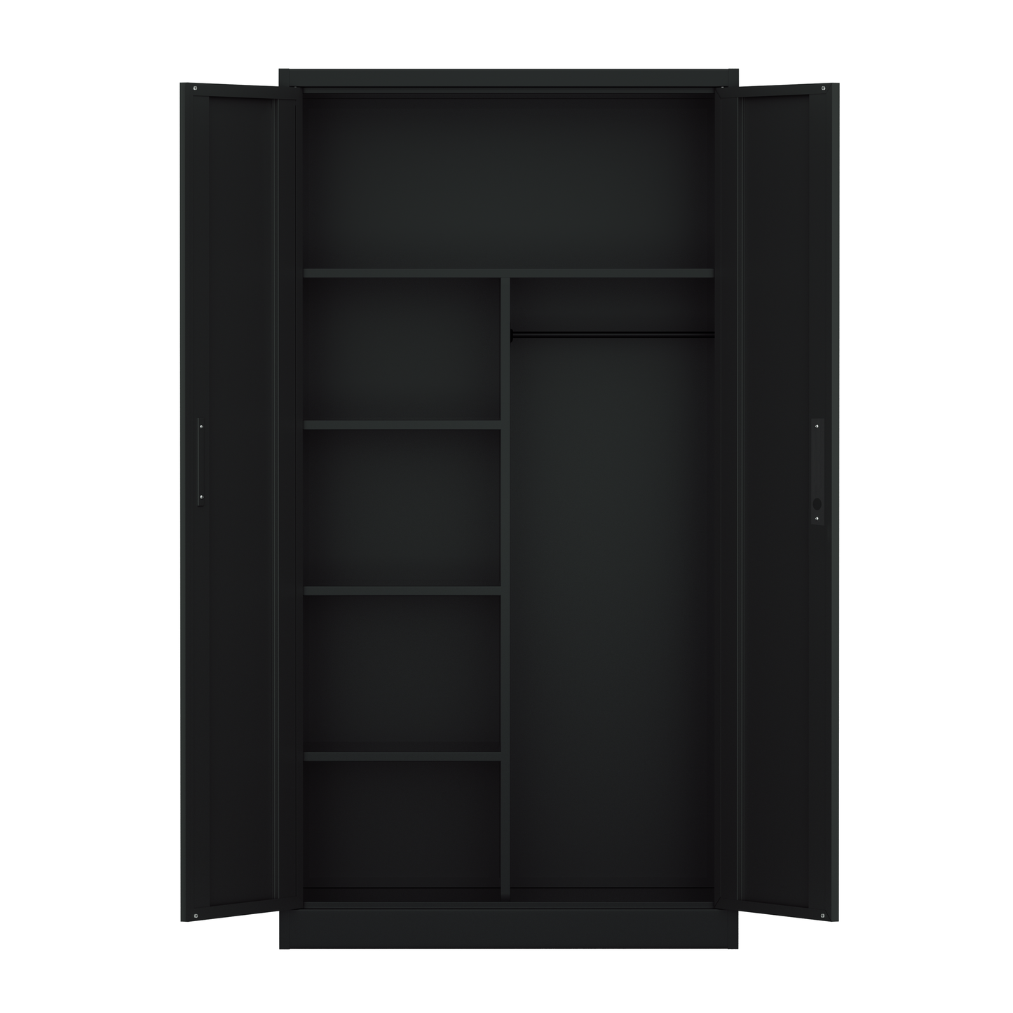 Steel Swing Door Inner Handle Wardrobe Cupboard Locker - Black