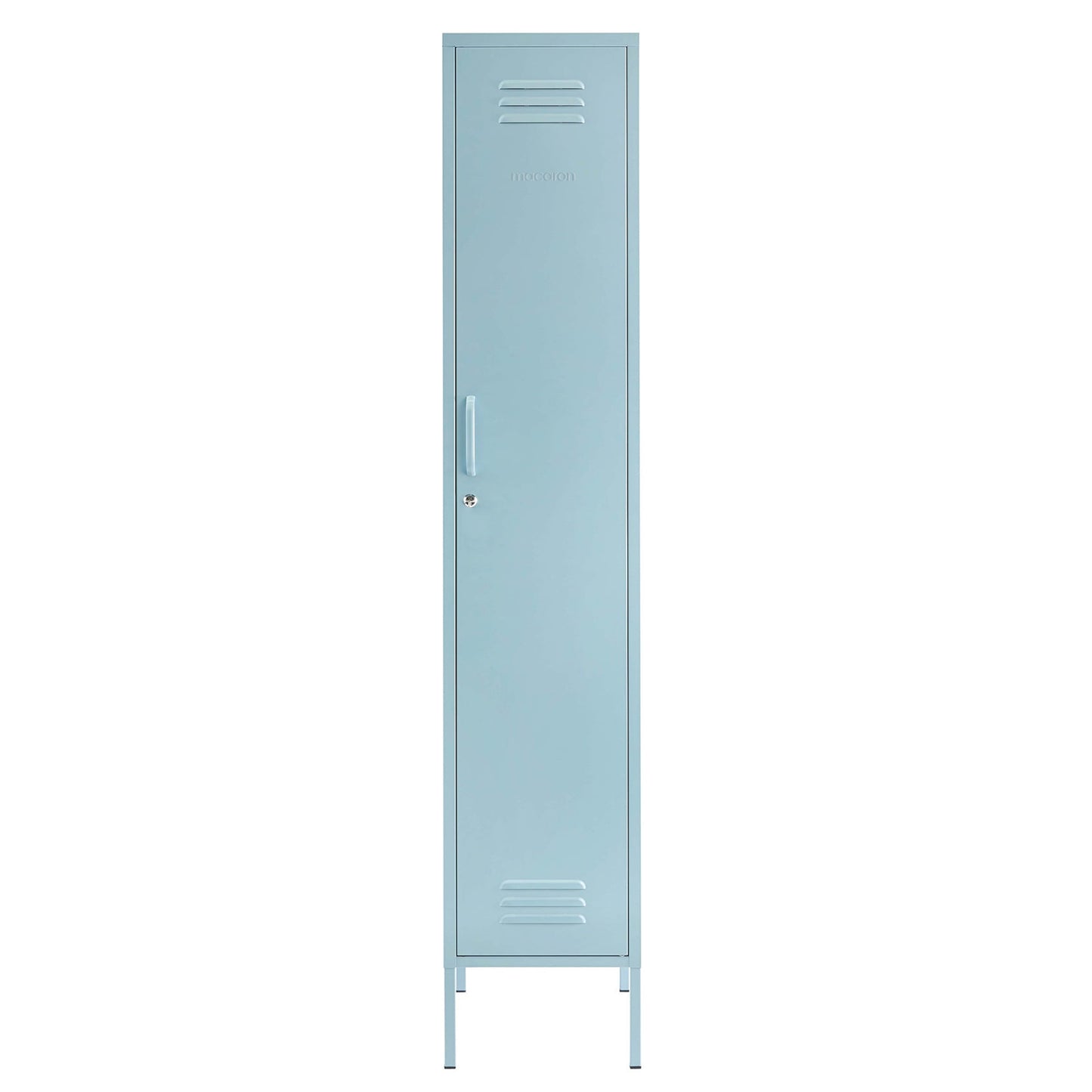 Steel Single Door Wardrobe Skinny Locker Storage Cabinet Cupboard - Ocean Blue