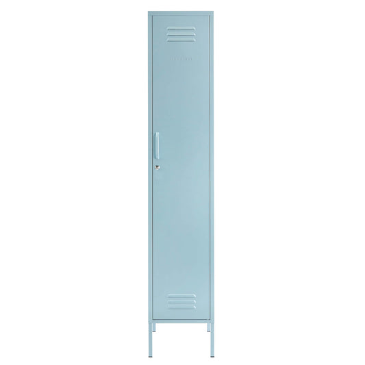 Steel Single Door Wardrobe Skinny Locker Storage Cabinet Cupboard - Ocean Blue