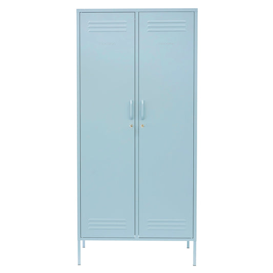 Steel Swing Door Wardrobe Twinny Locker Storage Cabinet Cupboard - Ocean Blue