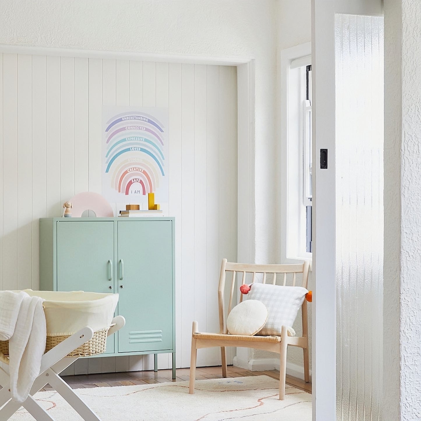 Steel Swing Door Sideboard Midi Locker Storage Cabinet Cupboard - Matcha Green