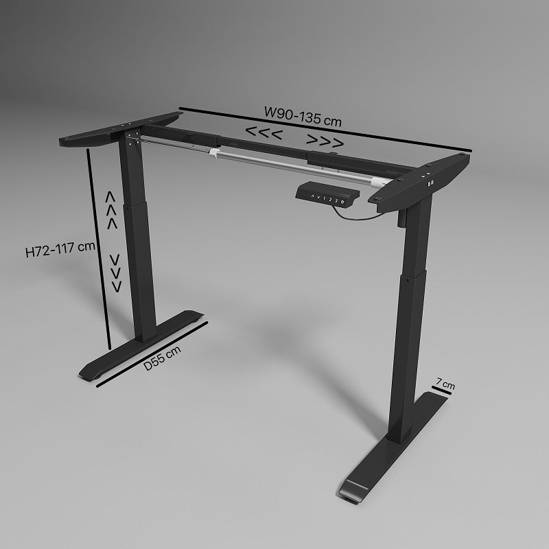 ERGONOMIC 140cm Single Motor Electric Adjustable Height Sit-Stand Home/Office Desk - Walnut