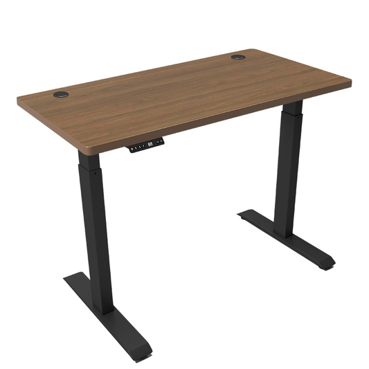 ERGONOMIC 160cm Dual Motor Electric Adjustable Height Sit-Stand Home/Office Desk - Walnut