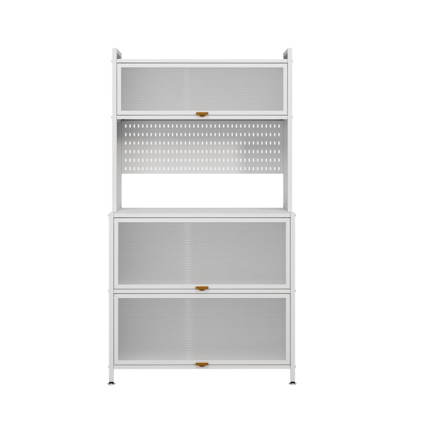 Steel 5-Tier Cupboard Standing Organizer Bakers Rack Kitchen Storage Rack - White