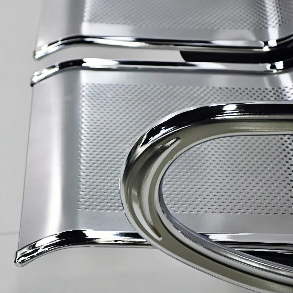 Steel Chrome 4 Seater Waiting Area Reception Chairs - Shiny Silver