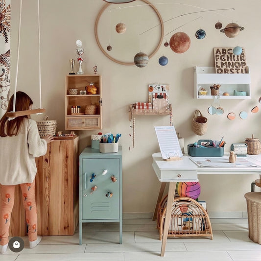 Steel Single Door Bedside Pedestal Locker Shorty Storage Cabinet - Ocean Blue